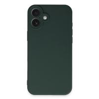 Newface iPhone 16 Plus Kılıf Nano içi Kadife Silikon - Koyu Yeşil