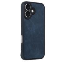 Newface iPhone 16 Kılıf Aras Deri Kapak - Lacivert