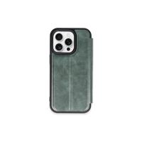 Newface iPhone 15 Pro Max Kılıf Flip Cover - Koyu Yeşil