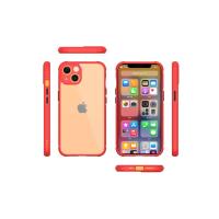 Newface iPhone 13 Mini Kılıf Miami Şeffaf Silikon - Kırmızı