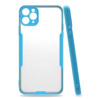 Newface iPhone 11 Pro Max Kılıf Platin Silikon - Mavi