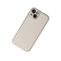 Newface iPhone 13 Kılıf Coco Deri Silikon Kapak - Beyaz