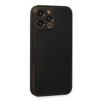 Newface iPhone 13 Pro Max Kılıf Coco Deri Silikon Kapak - Siyah