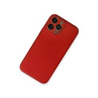 Newface iPhone 13 Pro Max Kılıf Coco Deri Silikon Kapak - Kırmızı