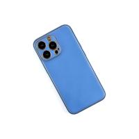 Newface iPhone 13 Pro Max Kılıf Coco Deri Silikon Kapak - Açık Mavi