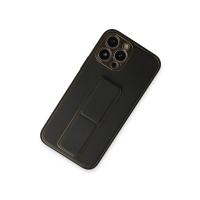 Newface iPhone 13 Pro Kılıf Coco Deri Standlı Kapak - Siyah