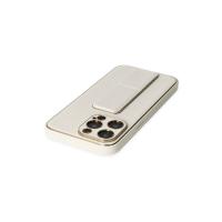 Newface iPhone 13 Pro Kılıf Coco Deri Standlı Kapak - Beyaz