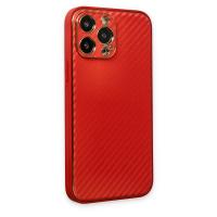 Newface iPhone 13 Pro Kılıf Coco Karbon Silikon - Kırmızı