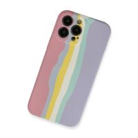 Newface iPhone 13 Pro Kılıf Ebruli Lansman Silikon - Pembe-Lila