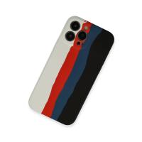 Newface iPhone 13 Pro Kılıf Ebruli Lansman Silikon - Beyaz-Siyah