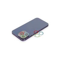 Newface iPhone 12 Pro Max Renkli Kamera Lens Koruma Cam - Mavi-Yeşil