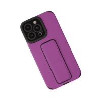 Newface iPhone 14 Pro Kılıf Mega Standlı Silikon - Mor