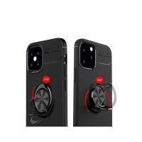 Newface iPhone 12 Mini Kılıf Range Yüzüklü Silikon - Siyah-Kırmızı