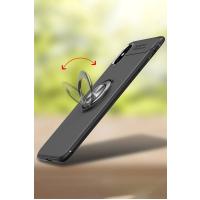 Newface iPhone XS Kılıf Range Yüzüklü Silikon - Siyah