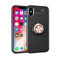 Newface iPhone XS Kılıf Range Yüzüklü Silikon - Siyah-Gold