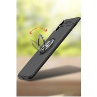 Newface iPhone XS Max Kılıf Range Yüzüklü Silikon - Siyah-Gold