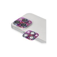 Newface iPhone 13 Pro Max Pers Alüminyum Kamera Lens - Rainbow