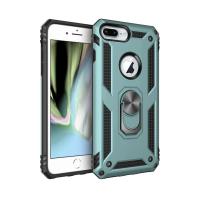 Newface iPhone 7 Plus Kılıf Sofya Yüzüklü Silikon Kapak - Yeşil