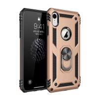 Newface iPhone XR Kılıf Sofya Yüzüklü Silikon Kapak - Gold