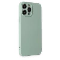 Newface iPhone 13 Pro Kılıf Nano içi Kadife Silikon - Su Yeşili