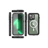 Newface iPhone 14 Pro Kılıf Red Pepper Magneticsafe Su Geçirmez Kılıf - Siyah-Gri