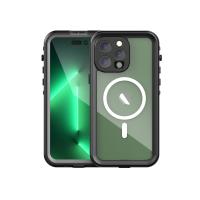 Newface iPhone 14 Pro Max Kılıf Red Pepper Magneticsafe Su Geçirmez Kılıf - Siyah-Gri