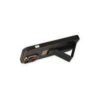 Newface iPhone 13 Pro Kılıf Coco Karbon Standlı Kapak - Siyah