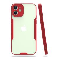 Newface iPhone 12 Kılıf Platin Silikon - Kırmızı
