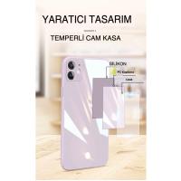 Newface iPhone 12 Pro Max Kılıf Glass Kapak - Beyaz