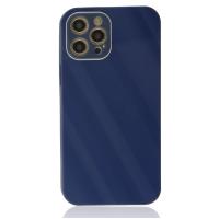 Newface iPhone 12 Pro Max Kılıf Glass Kapak - Lacivert