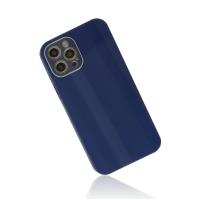 Newface iPhone 12 Pro Max Kılıf Glass Kapak - Lacivert