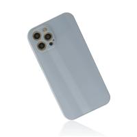 Newface iPhone 12 Pro Max Kılıf Glass Kapak - Sky Blue