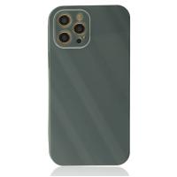 Newface iPhone 12 Pro Max Kılıf Glass Kapak - Koyu Yeşil