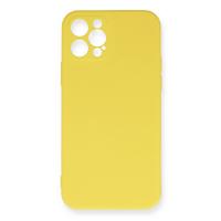 Newface iPhone 12 Pro Max Kılıf Nano içi Kadife Silikon - Sarı