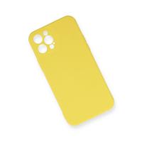 Newface iPhone 12 Pro Max Kılıf Nano içi Kadife Silikon - Sarı