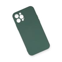 Newface iPhone 12 Pro Max Kılıf Nano içi Kadife Silikon - Koyu Yeşil
