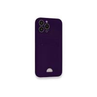 Newface iPhone 12 Pro Max Kılıf Kelvin Kartvizitli Silikon - Derin Mor
