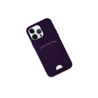 Newface iPhone 14 Pro Max Kılıf Kelvin Kartvizitli Silikon - Derin Mor