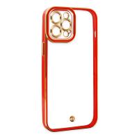 Newface iPhone 12 Pro Kılıf Liva Lens Silikon - Kırmızı