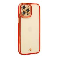 Newface iPhone 12 Pro Max Kılıf Liva Lens Silikon - Kırmızı