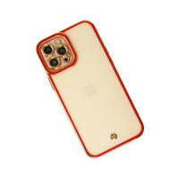 Newface iPhone 12 Pro Max Kılıf Liva Lens Silikon - Kırmızı