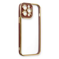 Newface iPhone 13 Pro Kılıf Liva Lens Silikon - Bordo