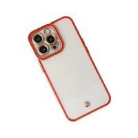 Newface iPhone 13 Pro Max Kılıf Liva Lens Silikon - Kırmızı