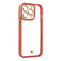 Newface iPhone 13 Pro Max Kılıf Liva Lens Silikon - Kırmızı