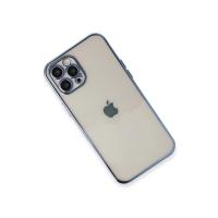 Newface iPhone 12 Pro Max Kılıf Razer Lensli Silikon - Açık Mavi