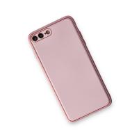 Newface iPhone 7 Plus Kılıf Coco Deri Silikon Kapak - Pudra