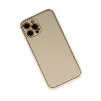 Newface iPhone 12 Pro Kılıf Coco Deri Silikon Kapak - Gold