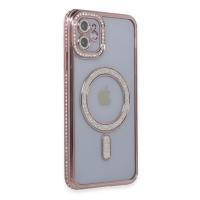 Newface iPhone 11 Kılıf Joke Simli Magneticsafe Kılıf - Pembe