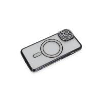 Newface iPhone 14 Kılıf Joke Simli Magneticsafe Kılıf - Siyah