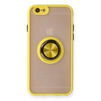 Newface iPhone 6 Kılıf Montreal Yüzüklü Silikon Kapak - Sarı